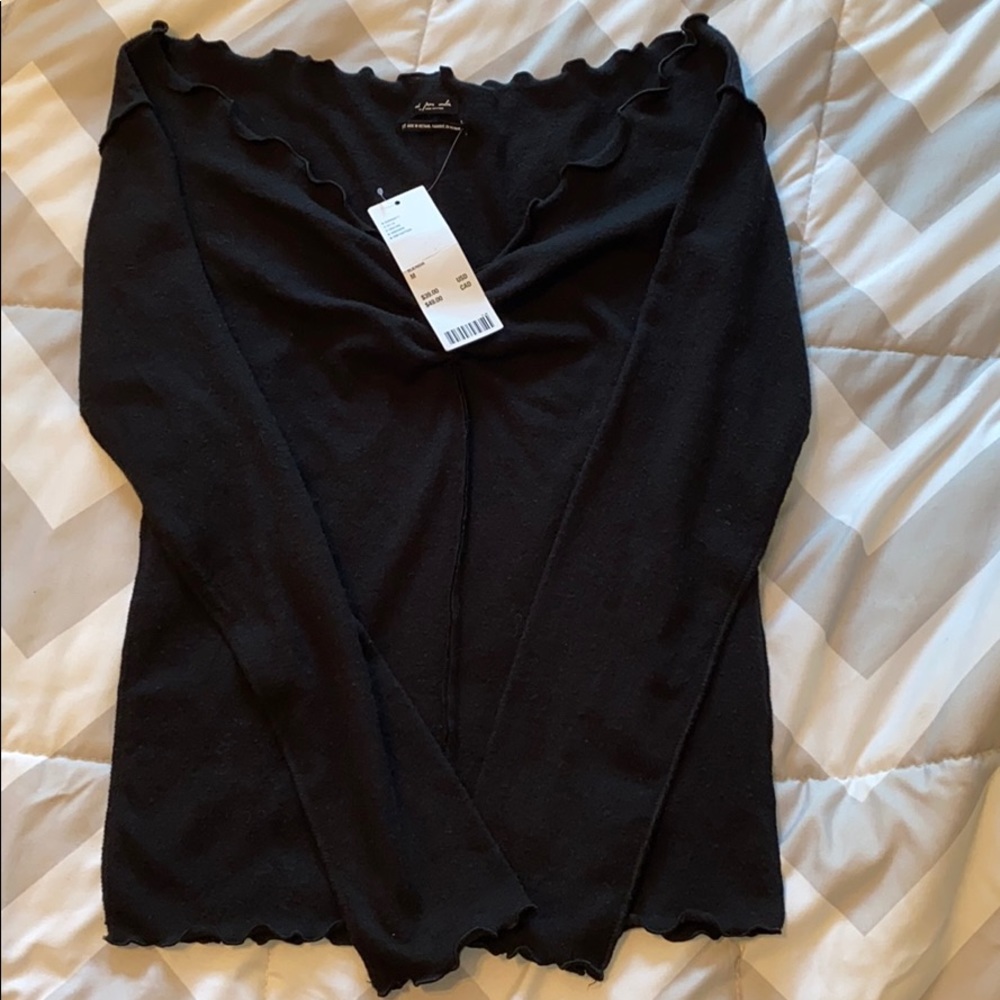 Black off the shoulder sweater